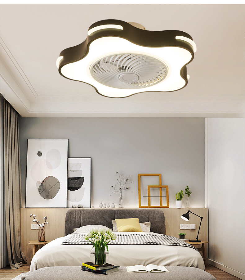 White Ceiling Fan with Light Fixture Low Profile Ceiling Fans with Light and Remote Control Ceiling Fans with Lights for Bedroom details