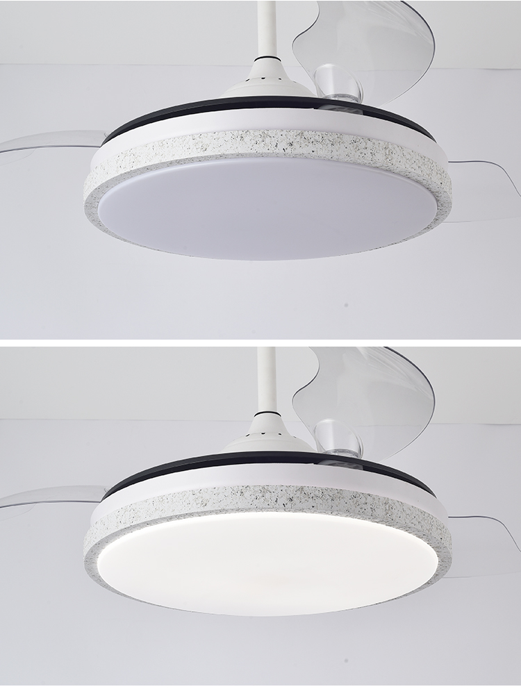 Y039 Modern 42 Inch Bladeless LED Ceiling Fans Remote Control 110/220v Lamp Lights Designer Luz Con Ventilador Oculto Bedrooms details