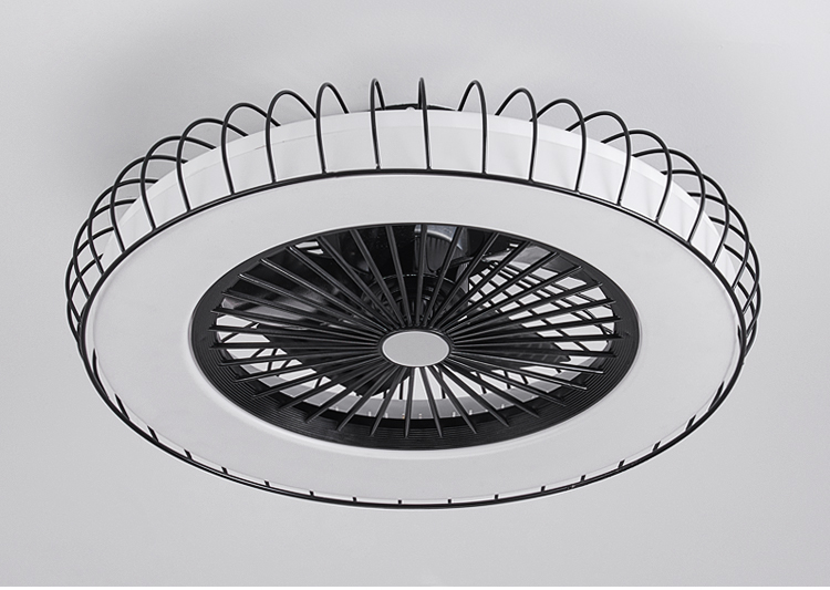 Flush Mount Cage Ceiling Fan Light Farmhouse Caged Rattan Style Ceiling Fan Light Vintage Ceiling Fan with Light for Bedroom manufacture