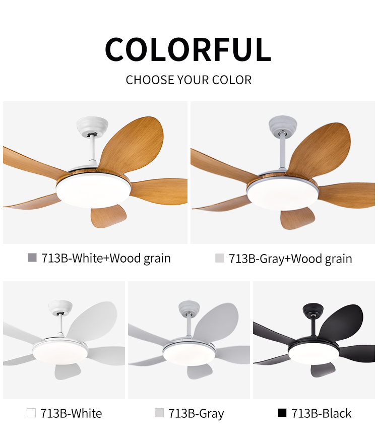 72W Flush Mount 42 in White Ceiling Fan with Light and Remote 36 42 48 52 Inch Low Profile Ceiling Fan Light and Remote Control supplier