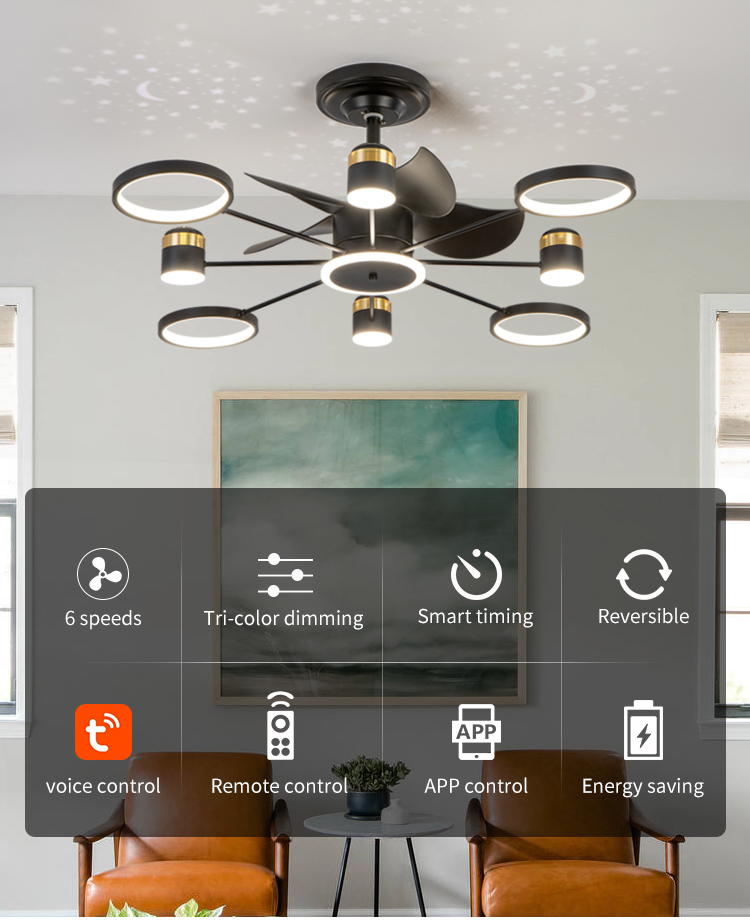 New Designer Decorative Fan with Light Ceiling Fans with Lights for Hall Living Room Popular Deadline Light with Fan factory