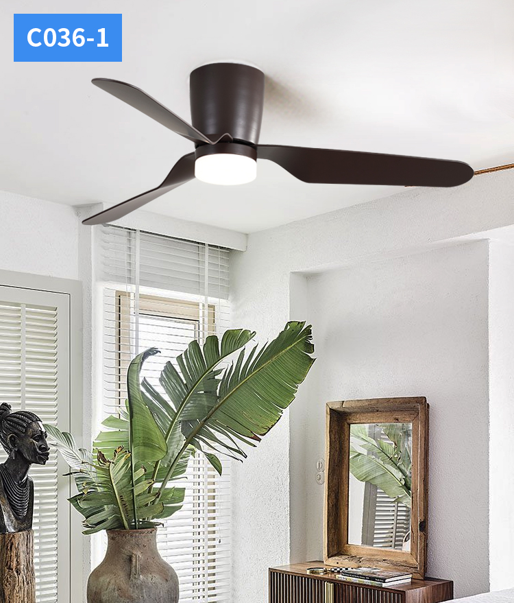 3 Blades Modern 52 Inch Low Profile Ceiling Fan with Light and Remote Flush Mount 52 Inch Led Ceiling Fan with Light and Remote supplier