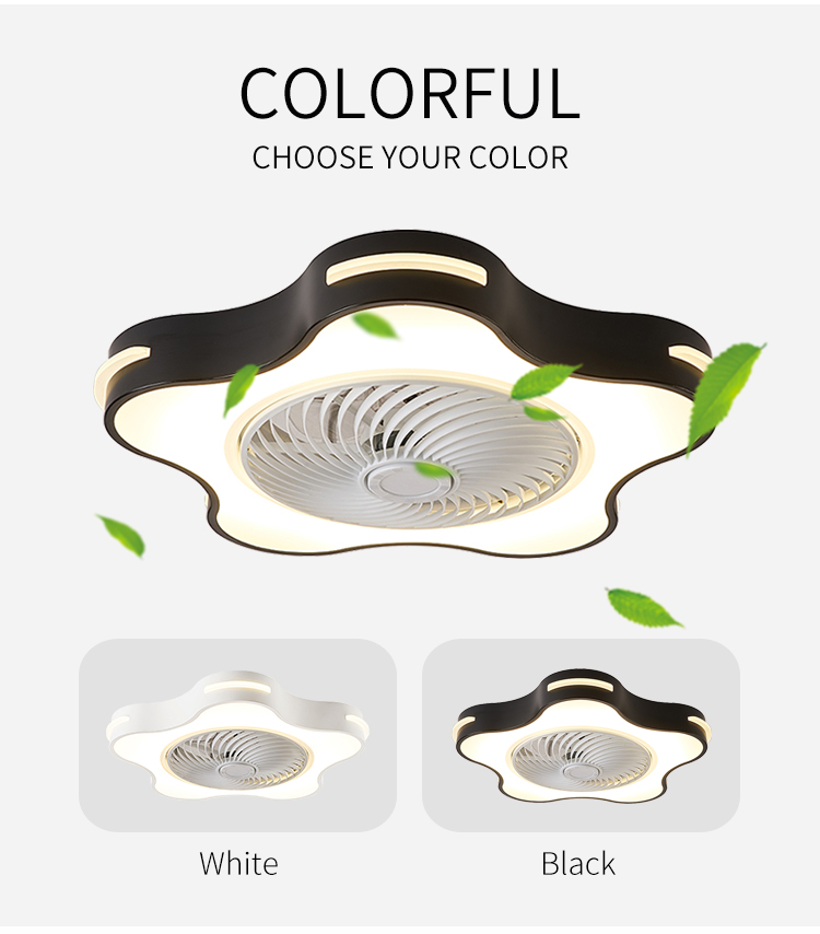 White Ceiling Fan with Light Fixture Low Profile Ceiling Fans with Light and Remote Control Ceiling Fans with Lights for Bedroom factory