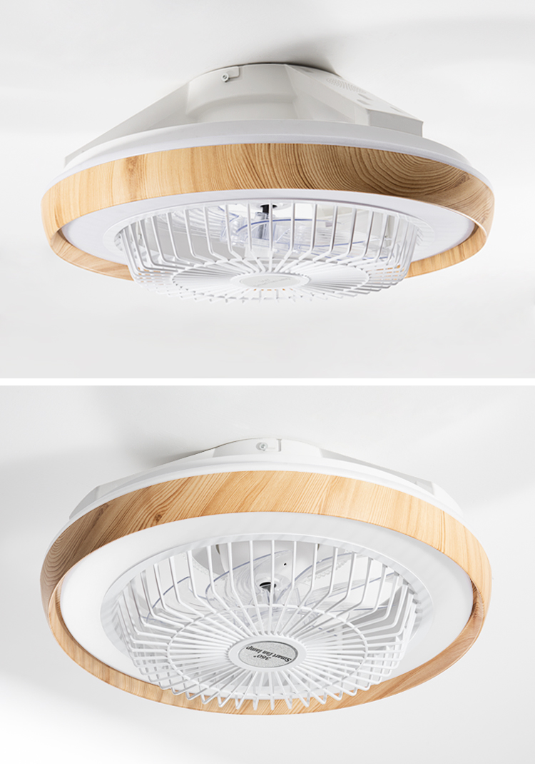 XD273 New Wood Grain Fan Light with Speaker and with Light Lamps with Fan App Control Tuya Alexa Google Control details