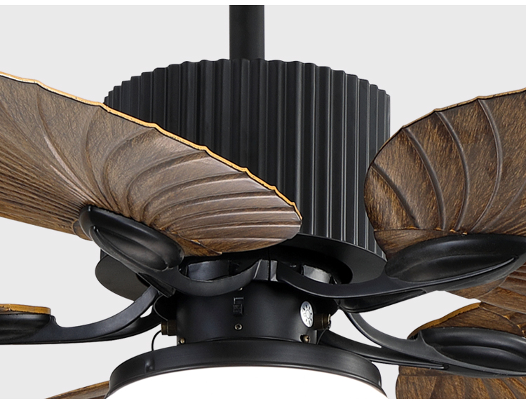 Hot Selling Tropical Ceiling Fan with Light Low Profile Ceiling Fan with Light Wood Blades Fan with Light and Remote details