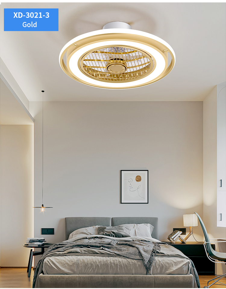 Fan Light Ceiling Fan with Light and Remote 52 Inch White and Gold Ceiling Fan with Light for Bedroom details