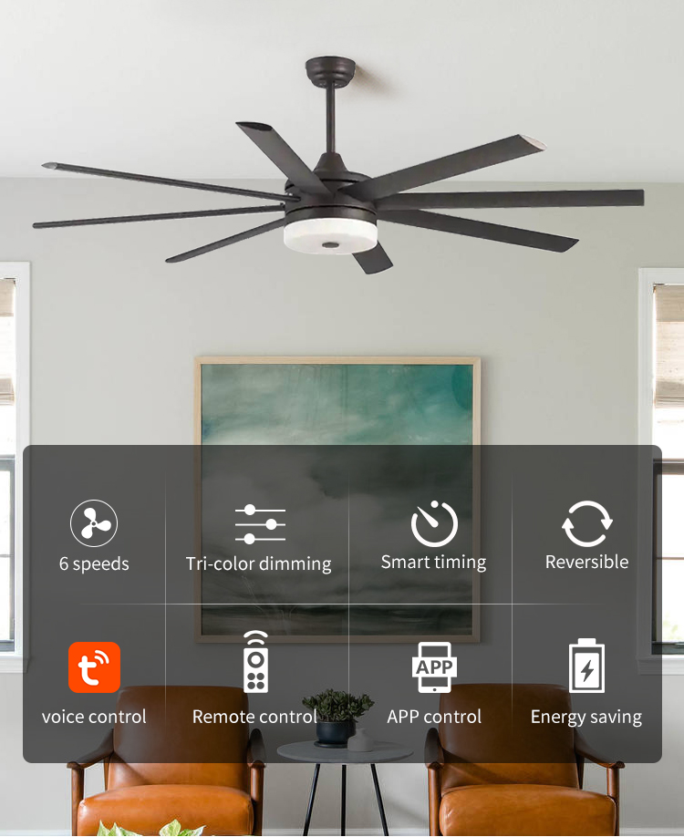 Large Indoor Fan with Light Low Profile Ceiling Fans with Lights Large Modern 60 Inch Ceiling Fan with Light and Remote Control manufacture