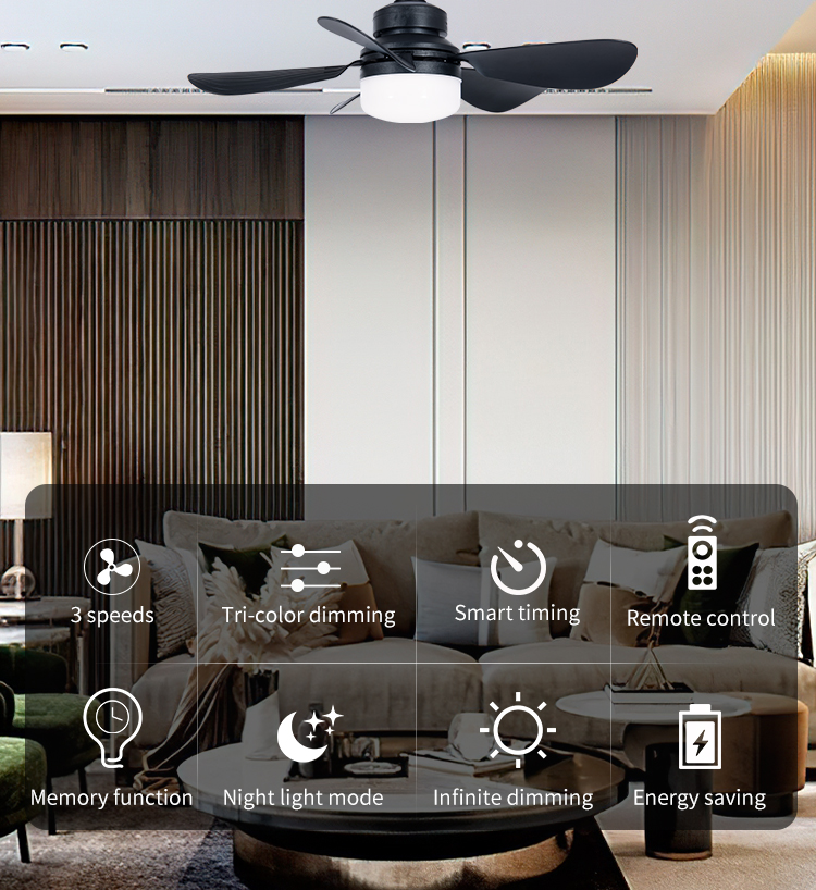 Fan Light E27 Bulb Screw Inwith Control Ceiling Fan with Light in Bulb Holder Replacement Living Room Fan Light Bulb with Remote supplier