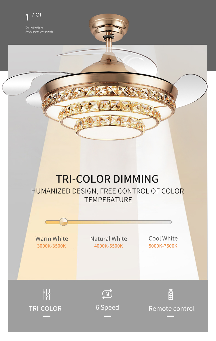 New Designer Gold Nickel Decorative Fan with Light Ceiling Fan with Lights for Hall Living Room Popular Deadline Light with Fan factory