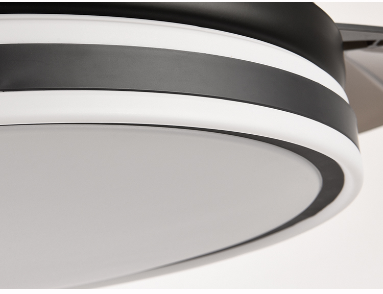 New Foldable Blade Ceiling Fan with Light and Sound Living Room Invisible Ceiling Fan Light RGB Modern Fan with Light Dimmable factory