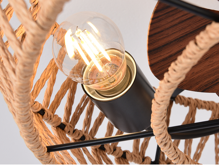 Wholesale Flush Mount Cage Ceiling Fan Light Farmhouse Caged Rattan Ceiling Fan Light Vintage Ceiling Fan with Light for Bedroom factory