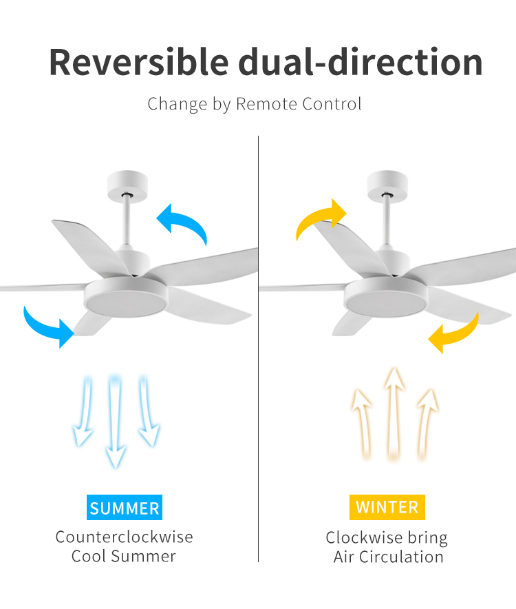 Flush Mount White Indoor Ceiling Fans with Light and Remote 42 46 52 54 Inch Black Modern Wifi Ceiling Fan Light Kit for Bedroom factory