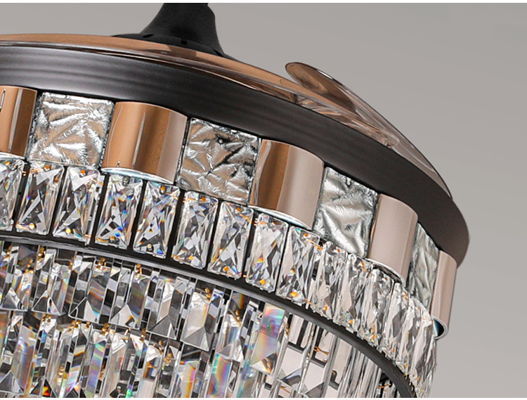 Y113 Crystal Chandelier Fan with 42inch with Remote Control Ceiling Fans with Crystal Chandeliers manufacture
