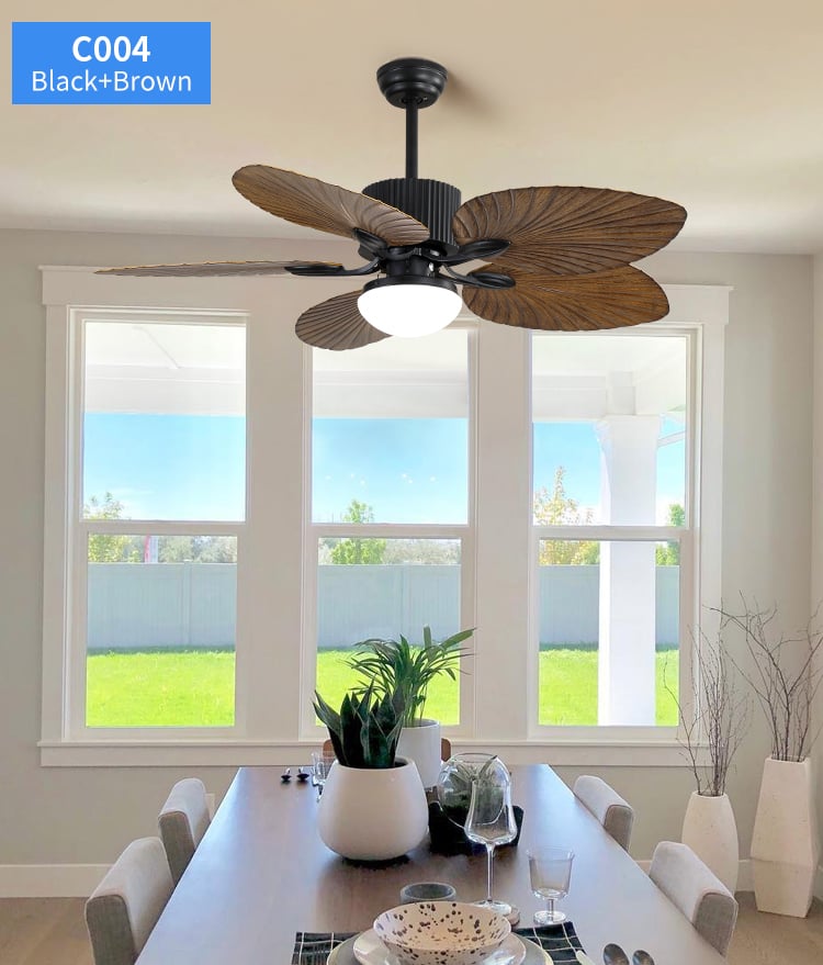Hot Selling Tropical Ceiling Fan with Light Low Profile Ceiling Fan with Light Wood Blades Fan with Light and Remote details