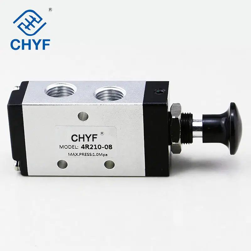 4R Series 4R210-08 5 Way 2 Position Port 1/4" BSP Push Spring Return Pneumatic Hand Operated Directional Control Valves details