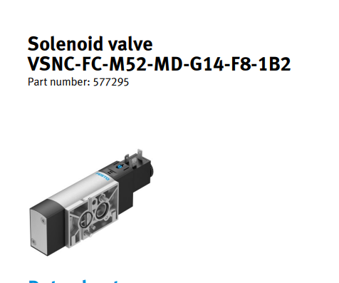 Solenoid Valve VSNC-FC-M52-MD-G14-F8-1B2 577295 supplier