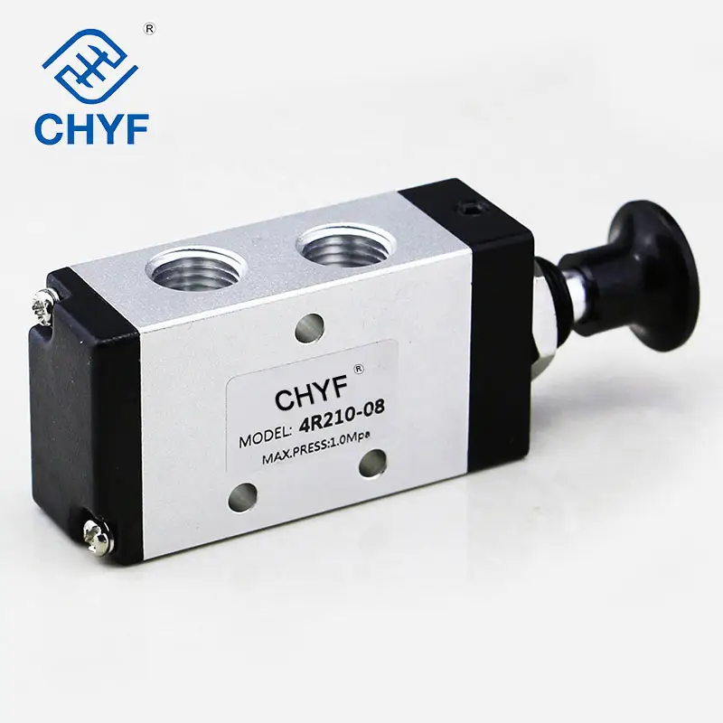 4R Series 4R210-08 5 Way 2 Position Port 1/4" BSP Push Spring Return Pneumatic Hand Operated Directional Control Valves factory