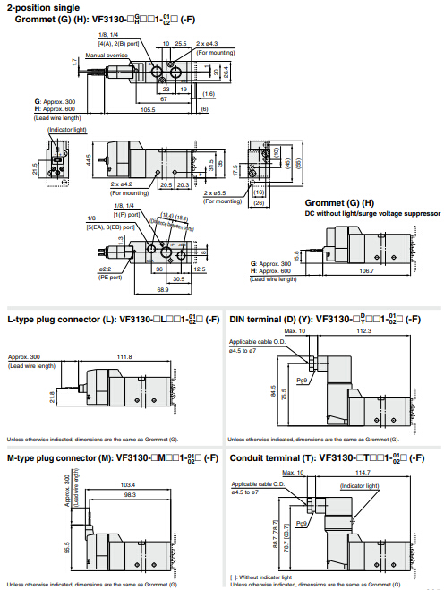 5-Port Solenoid Valve VF1000/3000/5000 VF5120-5DD1-02 supplier