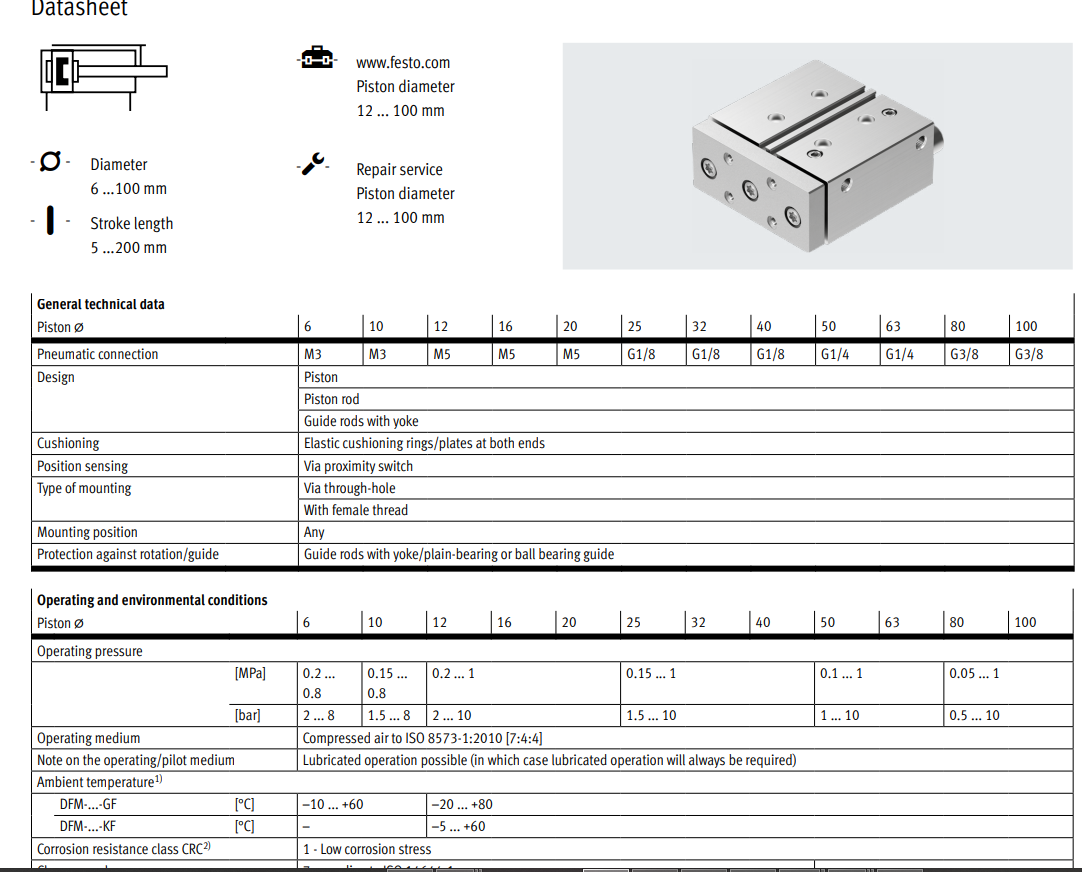 Guided Cylinder DFM-12-16-10-20-25-30-32-40-50-80-100-P-A-GF-KF DFM supplier