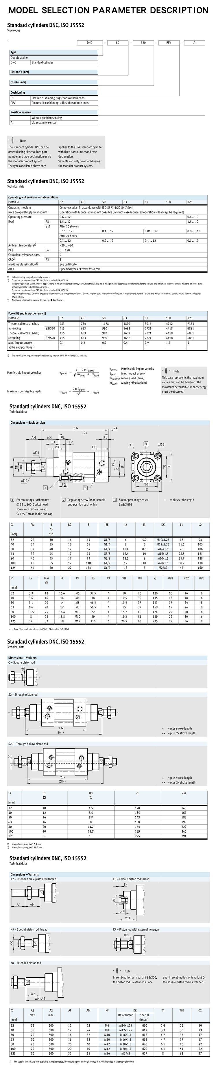 ADN Cylinder Standard Pneumatic Cylinder High Precision, Bore 32/40/50/63mm, Double-Acting, High Pressure Resistant factory