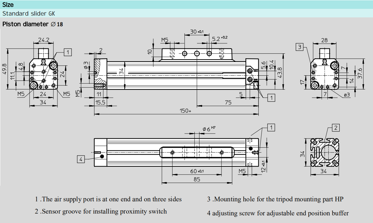 Linear Drive DGC Rodless Cylinder DGC-K/DGP-32-1000 1050 1100 1200 PPV details