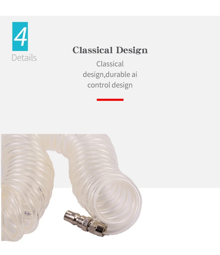 Flexible Polyurethane Tube PU Spring Coil Hose Pneumatic Flex Tube Spiral Hose factory