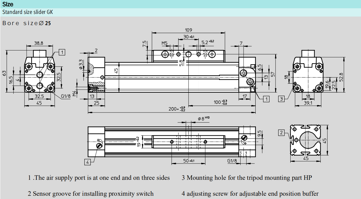Linear Drive DGC Rodless Cylinder DGC-K/DGP-32-1000 1050 1100 1200 PPV supplier