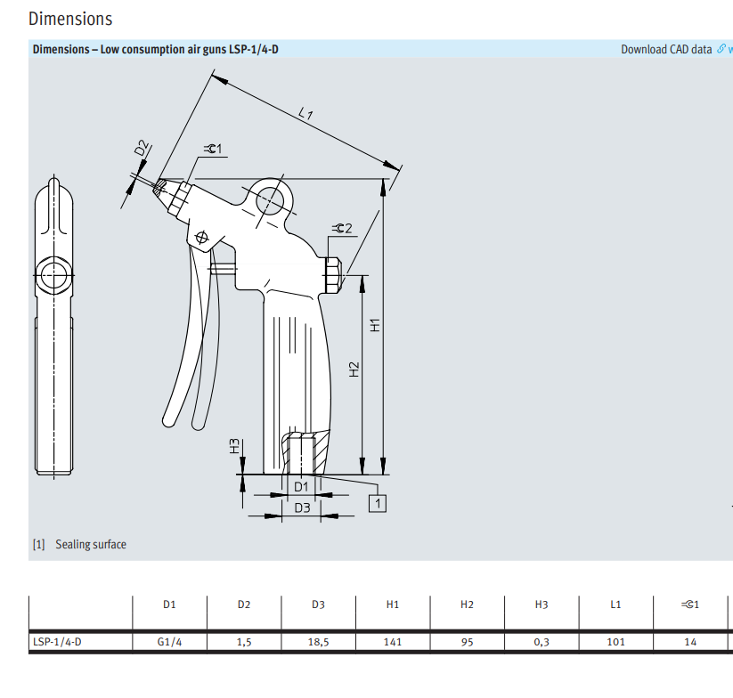 Low Consumption Air Gun LSP-1/4-D supplier