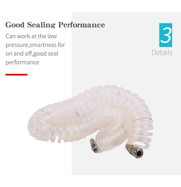 Flexible Polyurethane Tube PU Spring Coil Hose Pneumatic Flex Tube Spiral Hose details