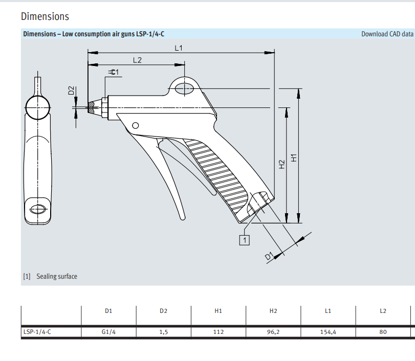 Low Consumption Air Gun LSP-1/4-D factory