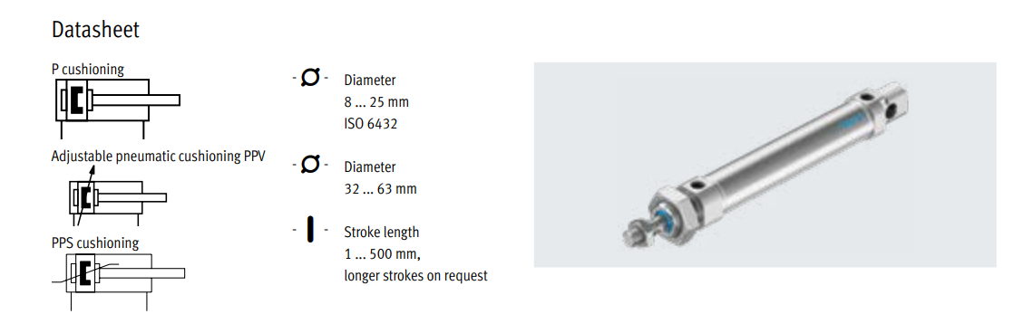 DSNU-20-80-PPS-A Round Cylinder, Double-acting DSNU manufacture