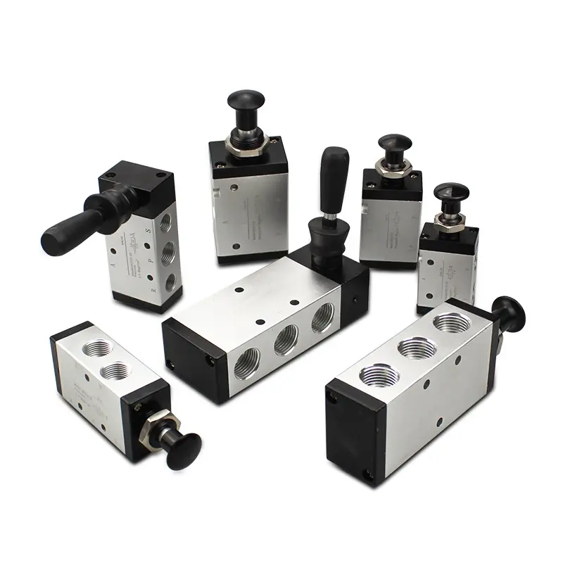 4R Series 4R210-08 5 Way 2 Position Port 1/4" BSP Push Spring Return Pneumatic Hand Operated Directional Control Valves manufacture