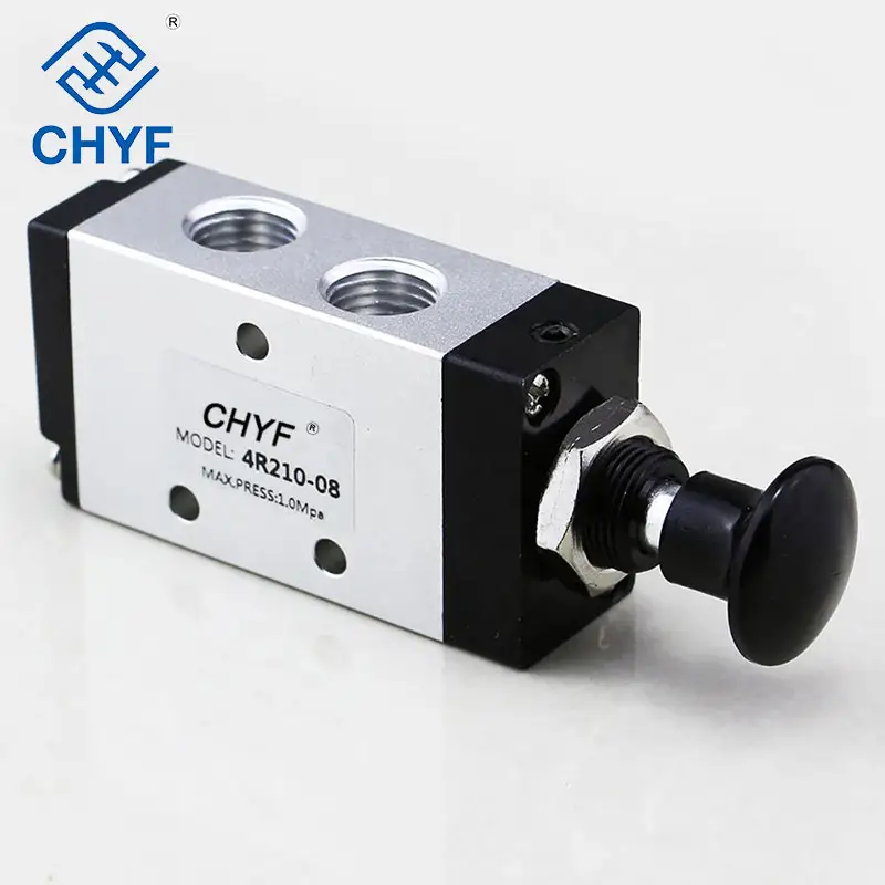 4R Series 4R210-08 5 Way 2 Position Port 1/4" BSP Push Spring Return Pneumatic Hand Operated Directional Control Valves manufacture