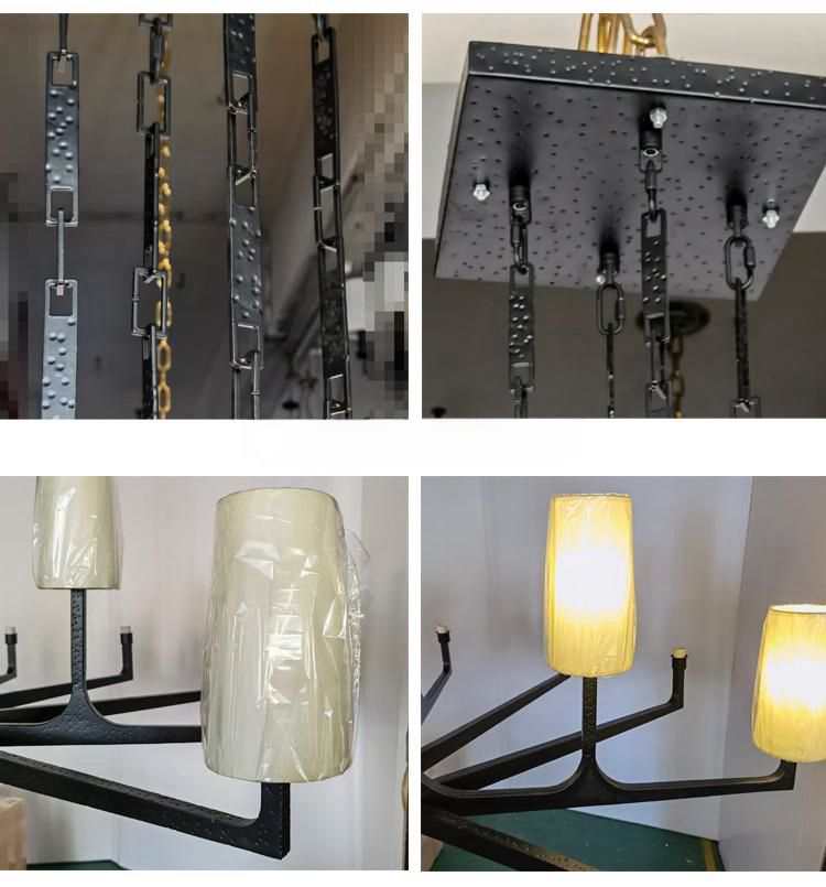Vintage Hotel Villa Hanging Lamp Dining Pendant Lighting Candle Wagon Wheel Chandelier details