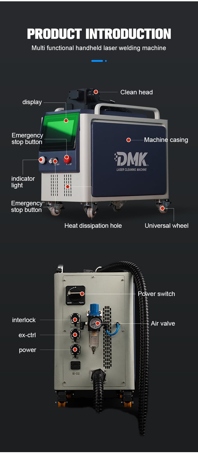 DMK 200W Pulse Laser Cleaning Machine details