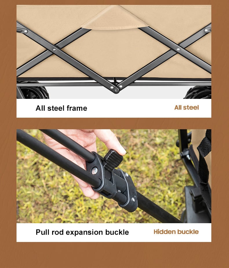 Portable Beach Trolle Utility Collapsible Folding Wagon Cart Outdoor Folding Camping Trolley Cart Foldable Garden Wagon 4 Wheel details