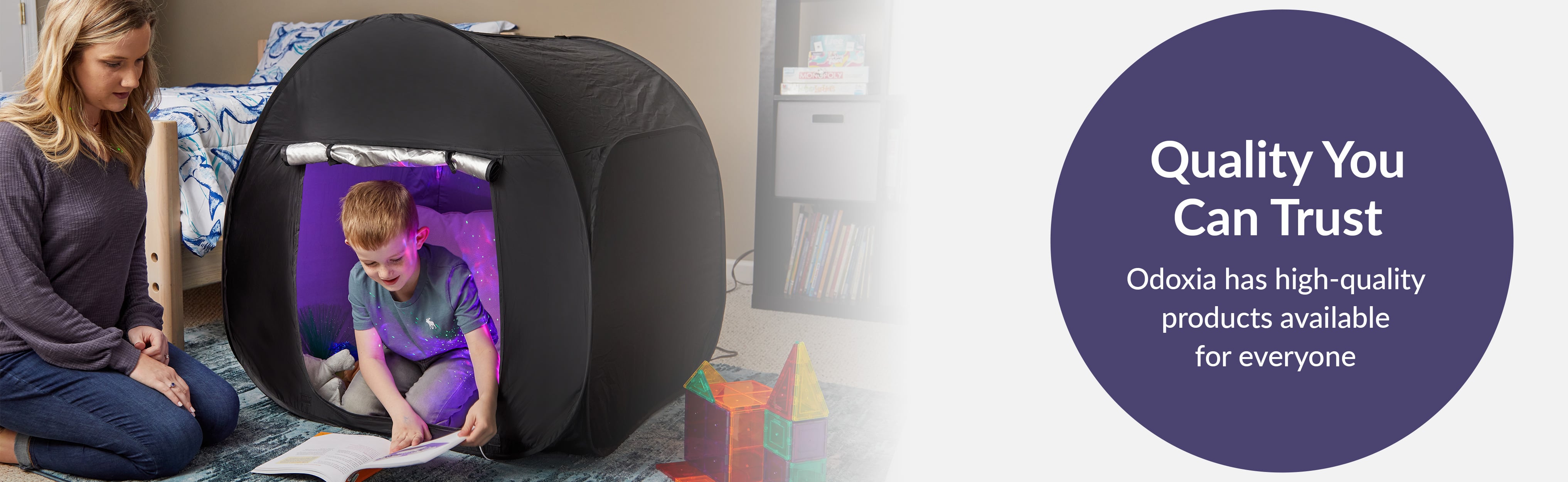 Therapy Toy Children Quiet Corner Play Pop up Sensory Blackout Tent Foldable Hide Healing Sensory Tent for Kids With Autism factory