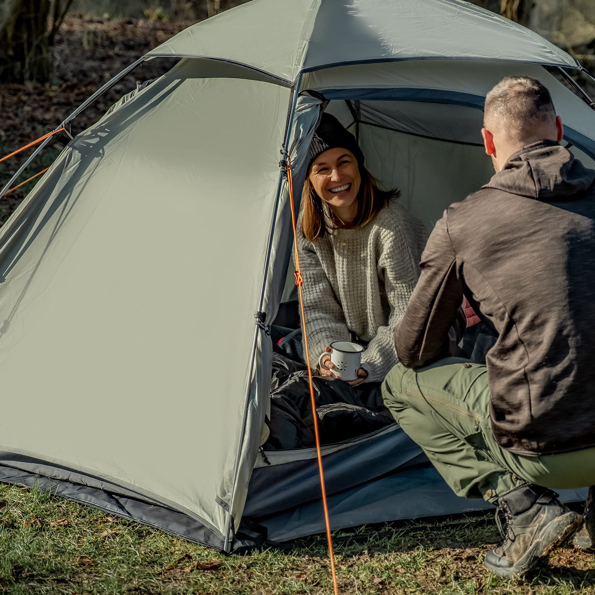 Custom Outdoor Waterproof Ultralight Trekking Tent Outdoor Camping Tents Backpacking Lightweight Two Doors 2 Room Tents 2 Person factory