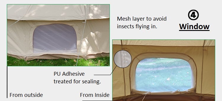 Outdoor Large Yurt Bell Tent 5m 6m Glamping Luxury 4-season Waterproof Cotton Canvas Bell Tent factory