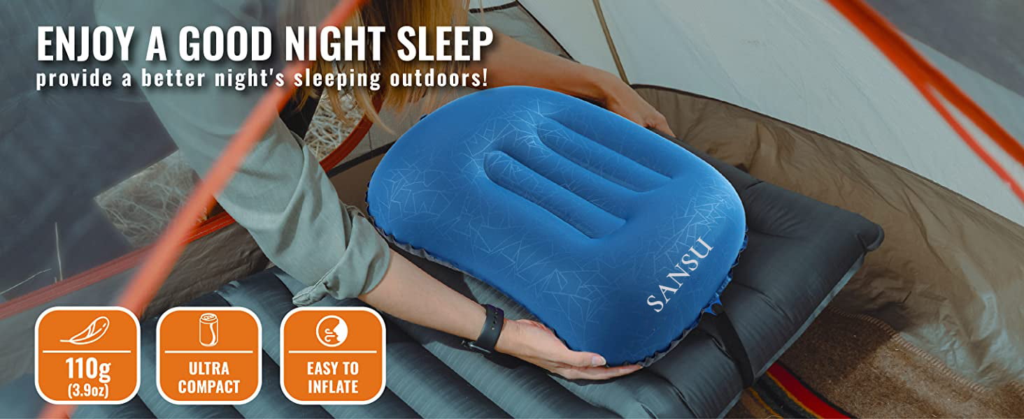 Ultralight Inflatable Camping Travel Pillow Compressible Waterproof Outdoor Pillows for Sleeping Woven TPU Fabric Air 4 Season factory