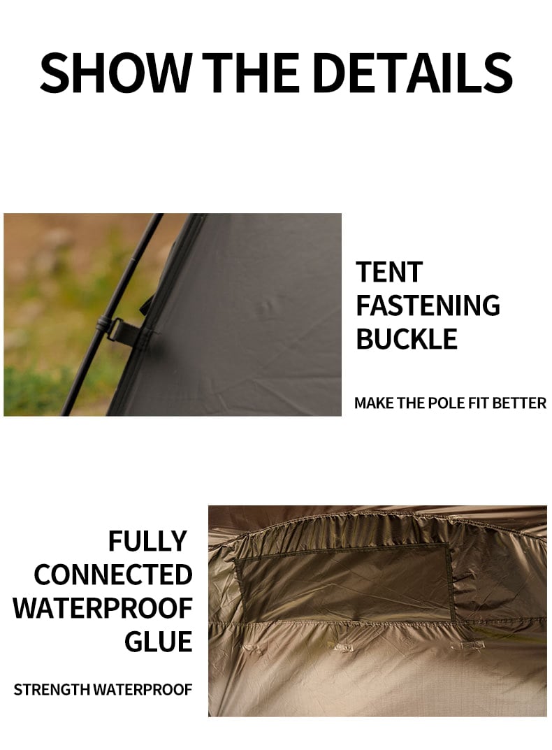 Outdoor 210t Anti Tear Seams Dome Ball Tent Waterproof Windproof Hiking Beach Layer Black Out Camping Clamping Tent Black Tent supplier