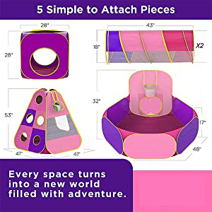 Playhouse Popup Tent Canopy Girls Boys Castle Hide N Side 5pc Kids Ball Pit Tents and Tunnels Play Tunnel Tent for Children manufacture