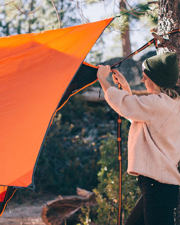 Camping Accessories Custom Logo Hiking Gear Ultralight Foldable Parachute Nylon Outdoor Portable Hitch Camping Hammock Swing details