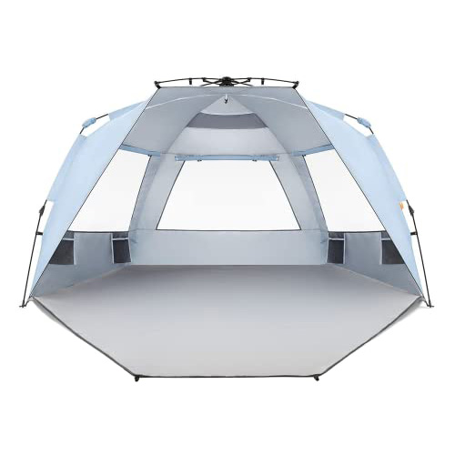 Portable UV Protection Extendable Floor with 3 Ventilating Sun Shade Shelter Pop up Beach Tent for 3-4 Person supplier