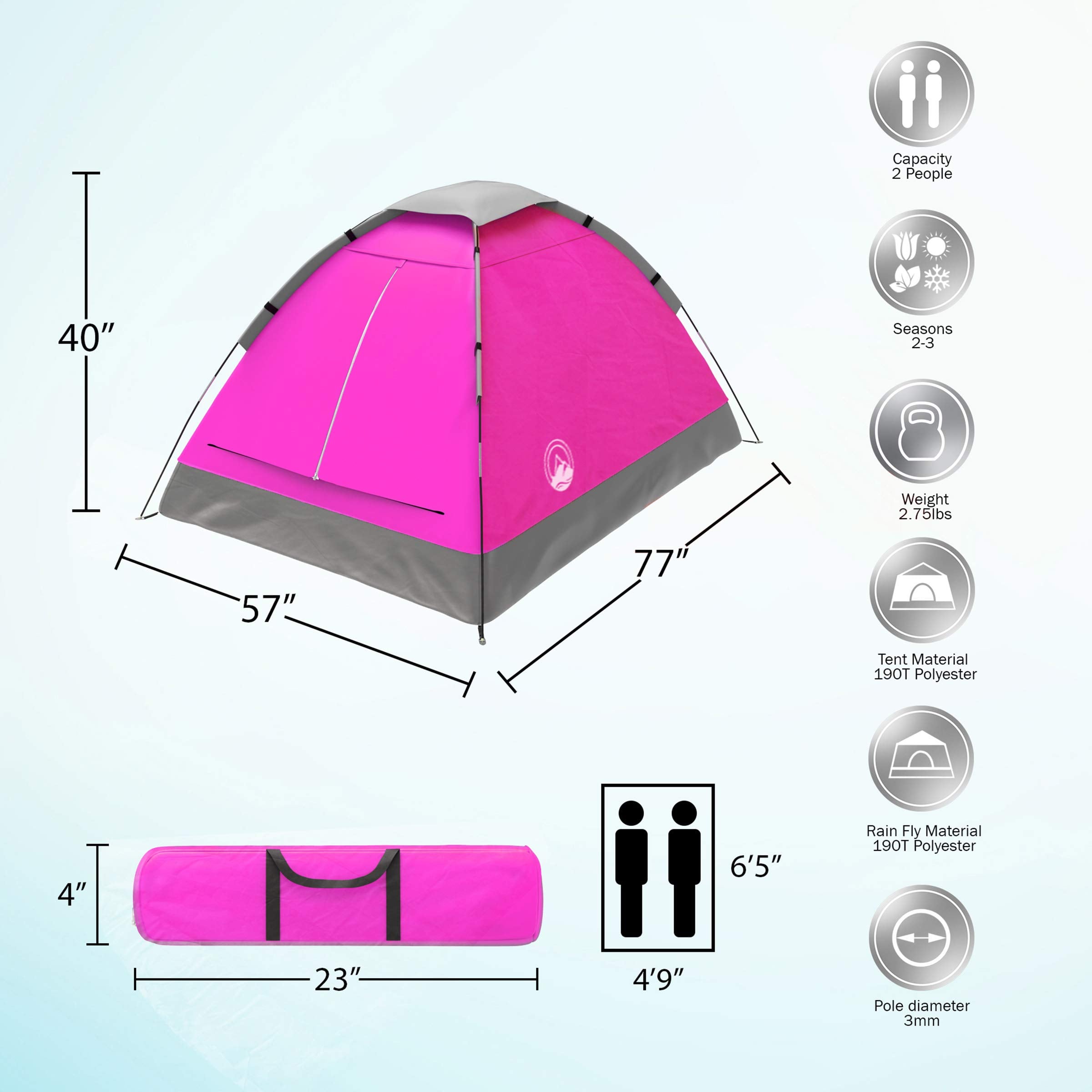 2-Person Lightweight Dome Tent for Camping Hiking Backpacking Beach Camping-Family Outdoor Tent details