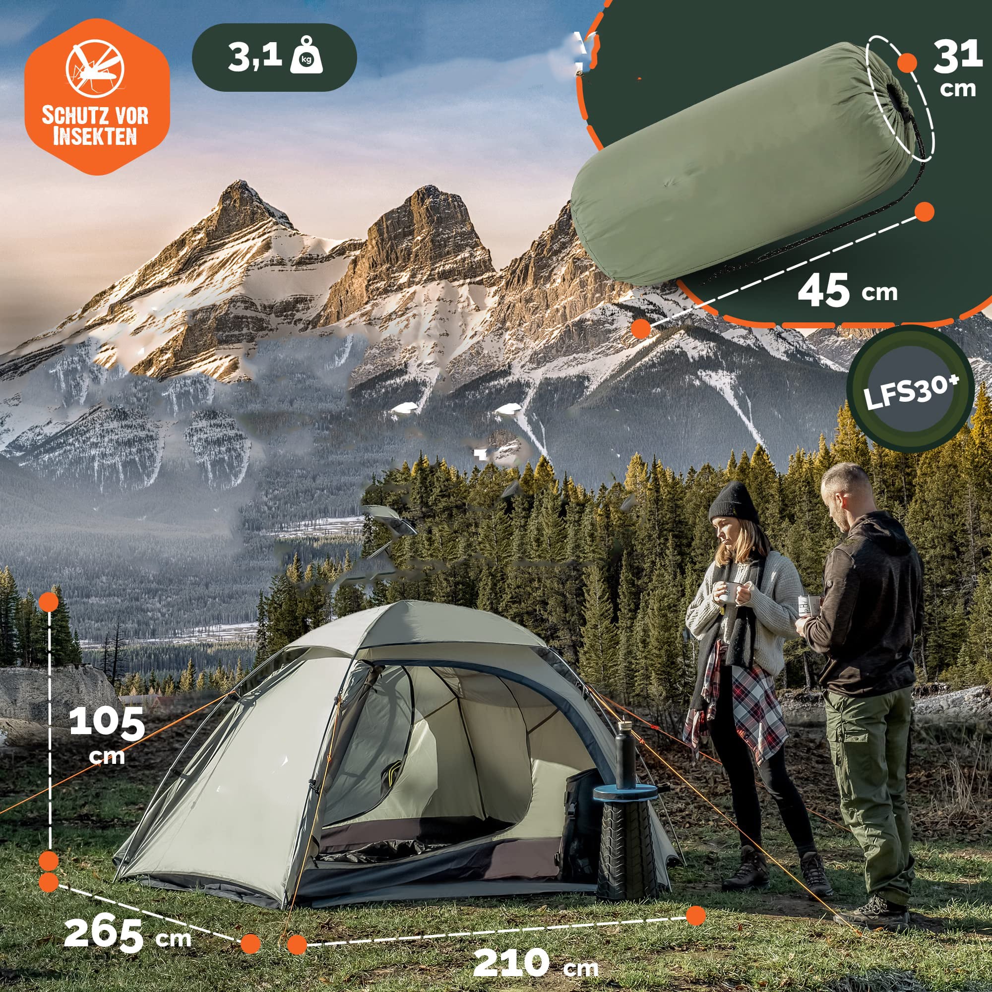 Custom Outdoor Waterproof Ultralight Trekking Tent Outdoor Camping Tents Backpacking Lightweight Two Doors 2 Room Tents 2 Person details