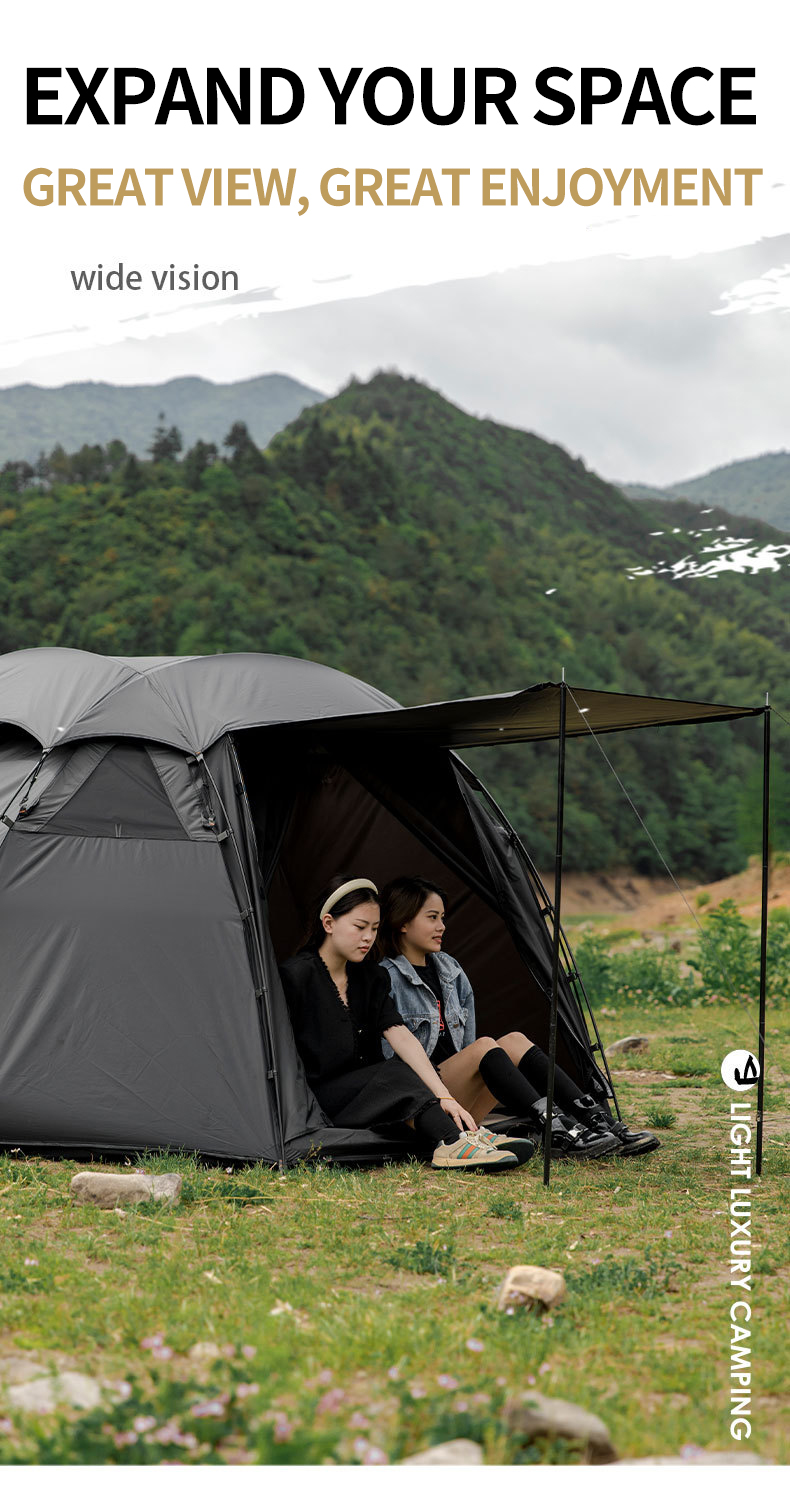 Outdoor 210t Anti Tear Seams Dome Ball Tent Waterproof Windproof Hiking Beach Layer Black Out Camping Clamping Tent Black Tent manufacture