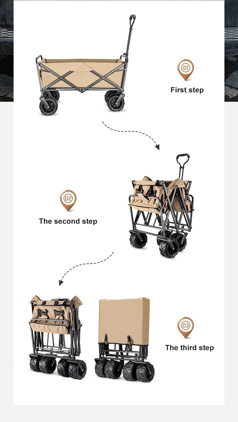 Portable Beach Trolle Utility Collapsible Folding Wagon Cart Outdoor Folding Camping Trolley Cart Foldable Garden Wagon 4 Wheel factory