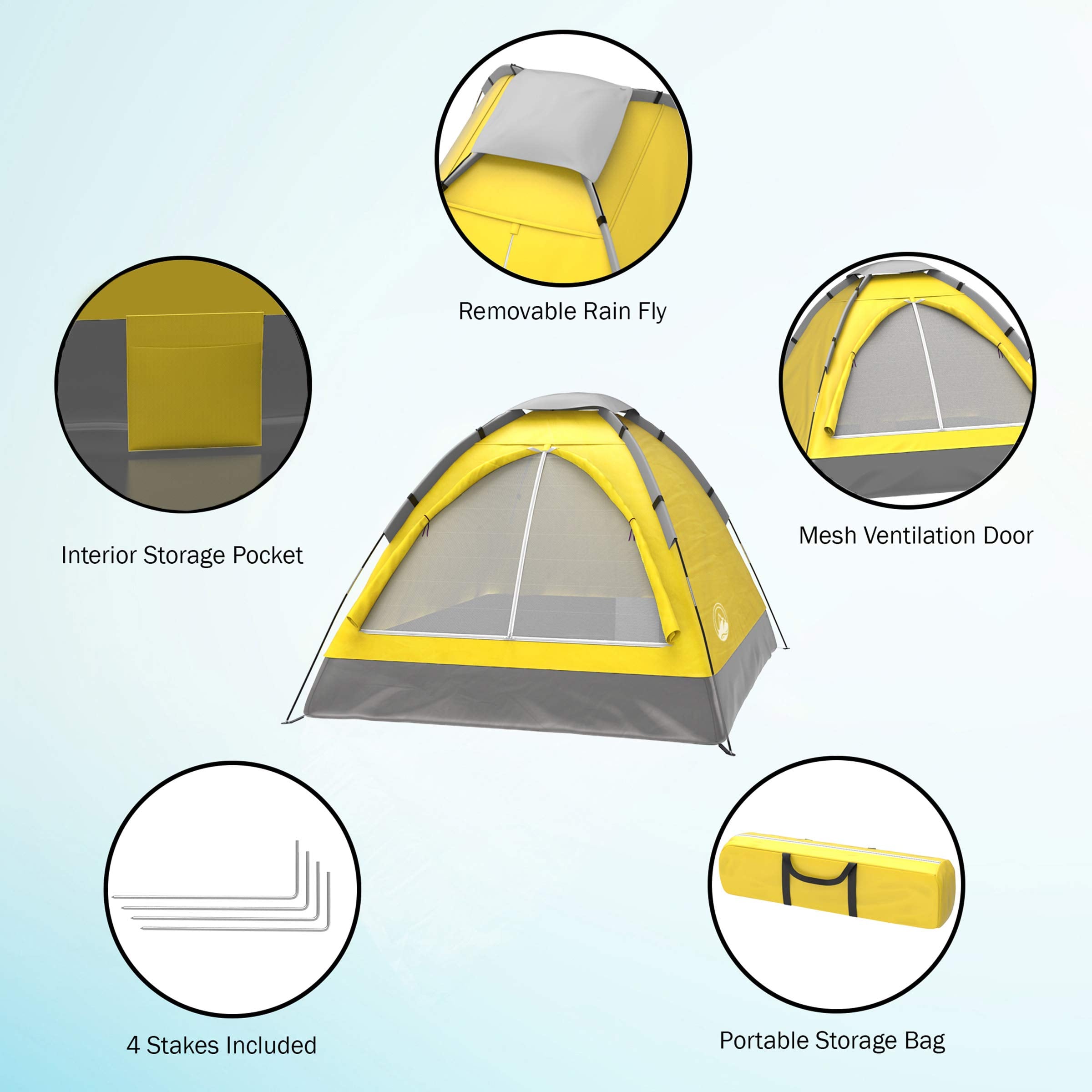 2-Person Lightweight Dome Tent for Camping Hiking Backpacking Beach Camping-Family Outdoor Tent supplier