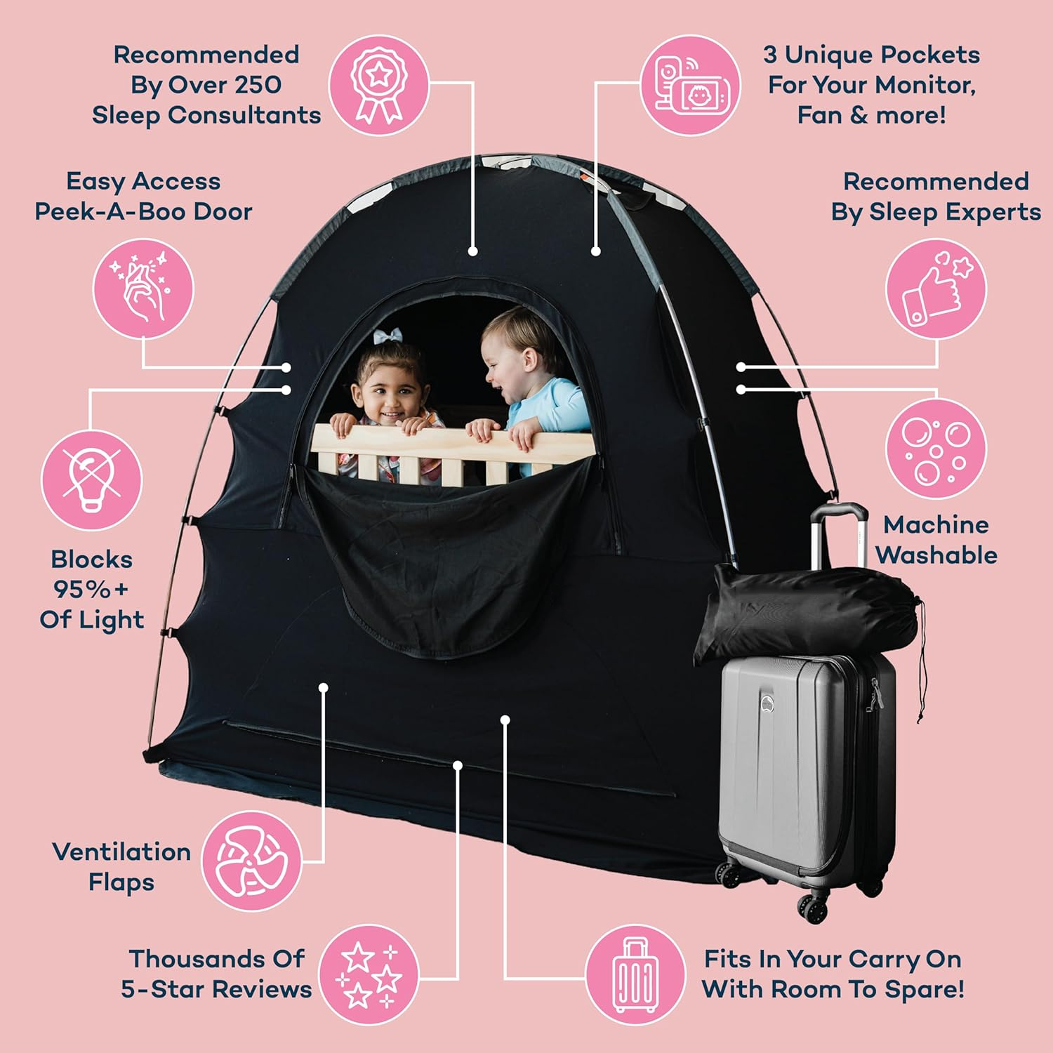 Blocks 95%+ Light Baby Blackout Tent Sleep Pod Kids the Original Blackout Sleep Tent Travel Essential for Babies and Toddlers factory